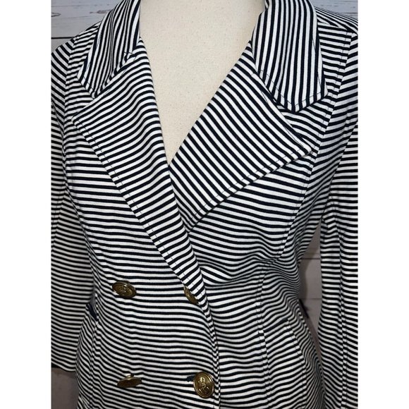 Cabi Small Blazer Suit Life Jacket Small Style 823 Nautical Stripe Anchor - Picture 9 of 12